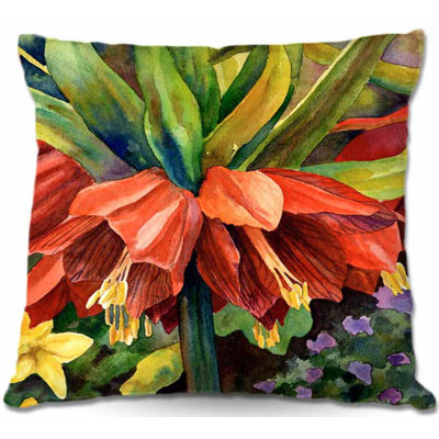 Fritillaria Floral Reversible Throw Pillow