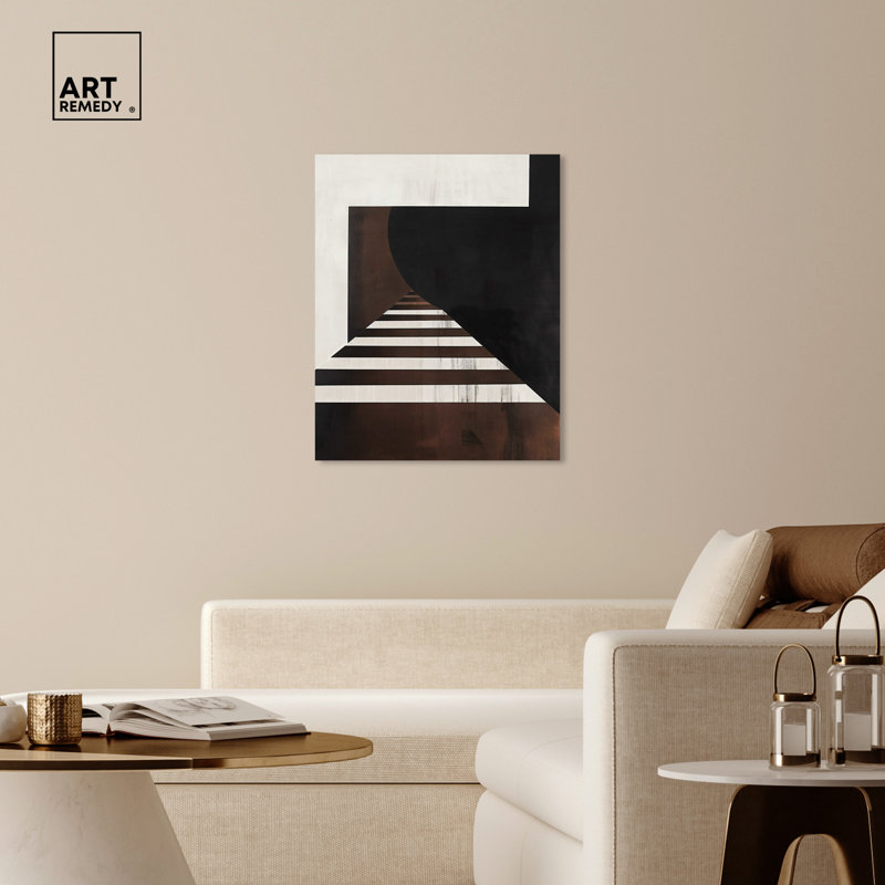 Large Black and Brown Abstract Canvas Wall Art