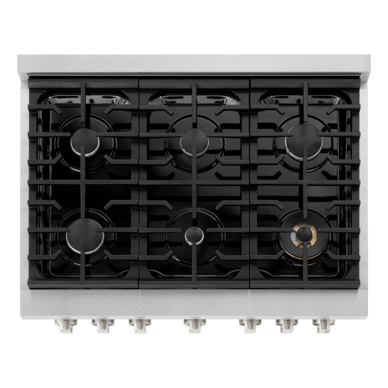ZLINE 36 in. 6 Burner Gas Range in DuraSnow®, White