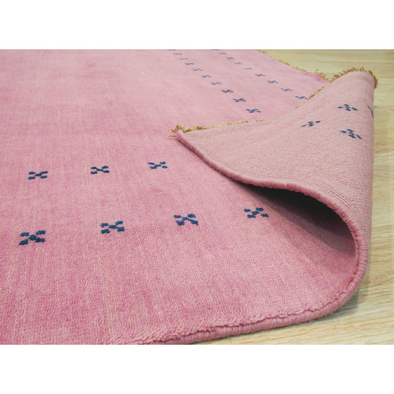 Tapis d'intérieur en laine rose noué à la main à la fois élégant et durable Northome, Rectangle 9 pi x 12 pi