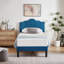 Ensemble de 2 lits simples tapissier à tête de lit ajustable-88103693