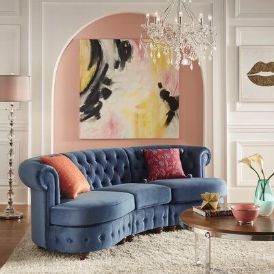 Venuti 94.5"" Velvet Rolled Arm Chesterfield Sofa -  Willa Arloâ¢ Interiors, D7EB419E16634BCFB58B668A377C1630