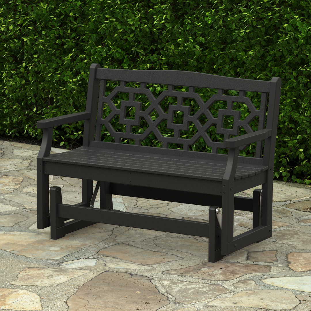 Martha Stewart by POLYWOOD Outdoor Chinoiserie 4 Gliding Plastic Bench POLYWOOD® Frame 