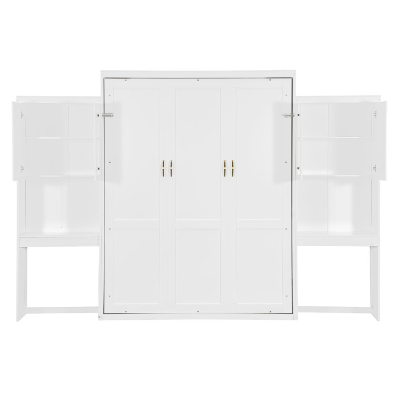 Lit escamotable en bois avec bureau, coiffeuse et armoires Sandyn