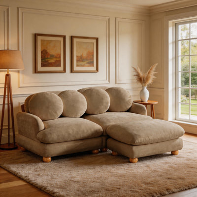 Causeuse en chenille 2 places avec repose-pieds