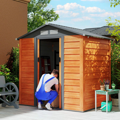 6 ft. W x 5 ft. D Overlap Apex Metal Garden Shed