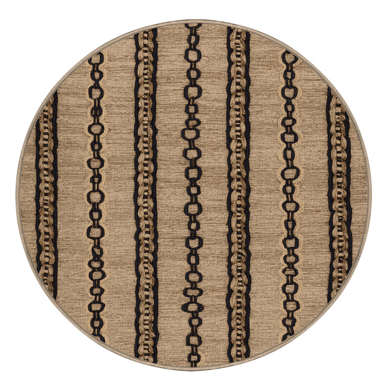  Tapis nautique à motif de chaînes lavables, Rond 7 pi
