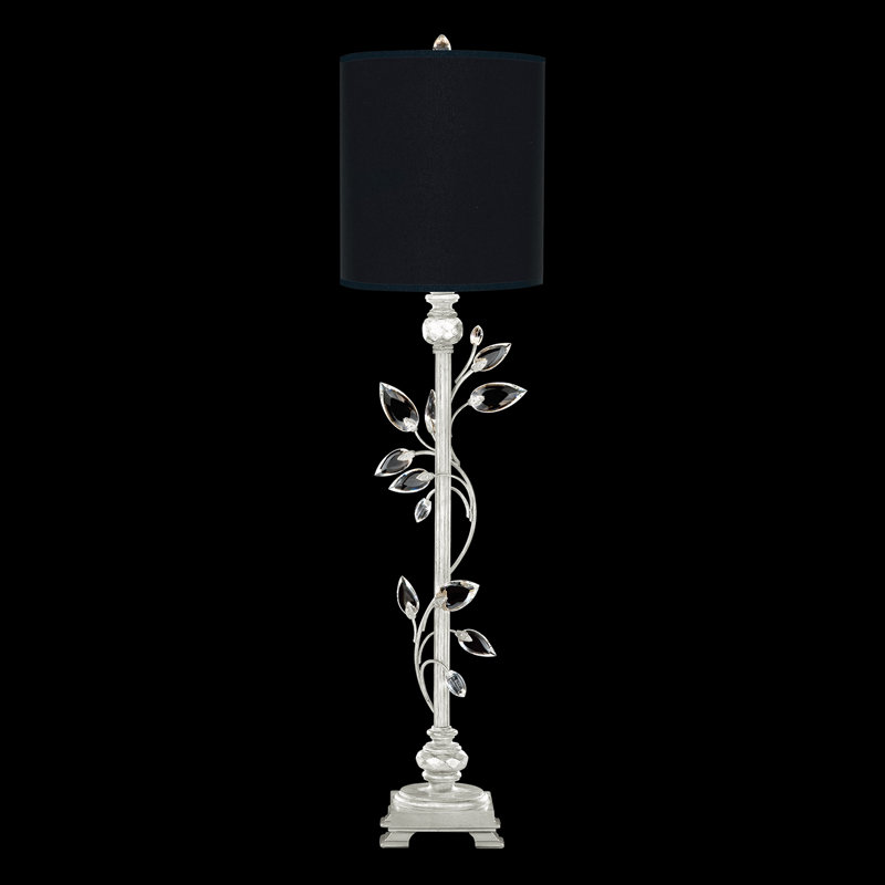 Crystal Metal Buffet Lamp, Black, Silver 