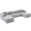 Canapé modulaire en U de 146 po, canapé-lit convertible en L de 5 po et en L, 8 coussins, combinaison gratuite, sans assemblage, canapé de bricolage surdimensionné, sac à magazines, velours côtelé-598383783