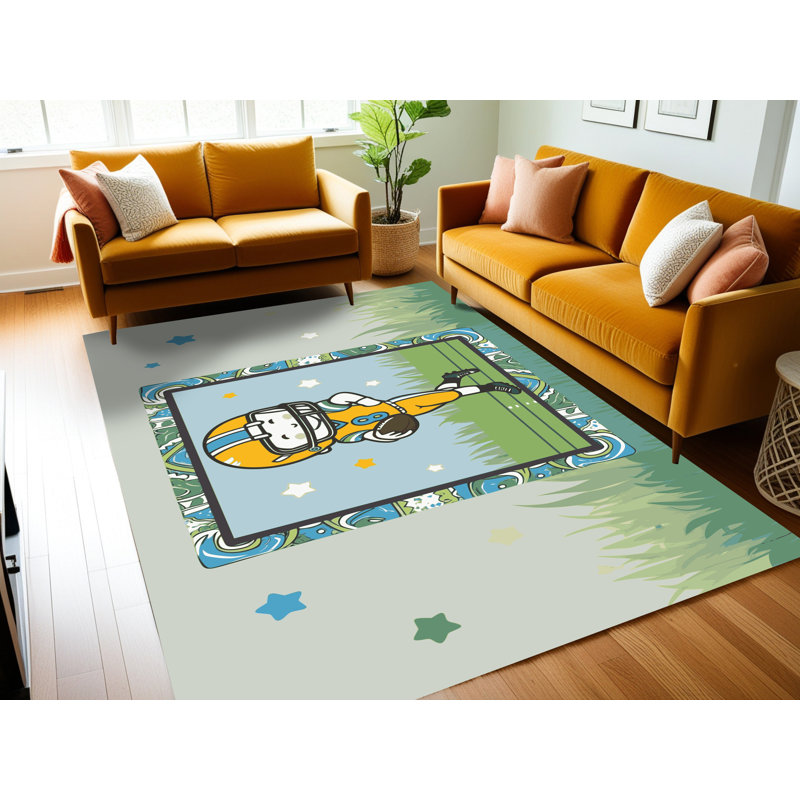 Tapis de football pour enfants Zoomie, Rectangulaire 8 pi x 12 pi