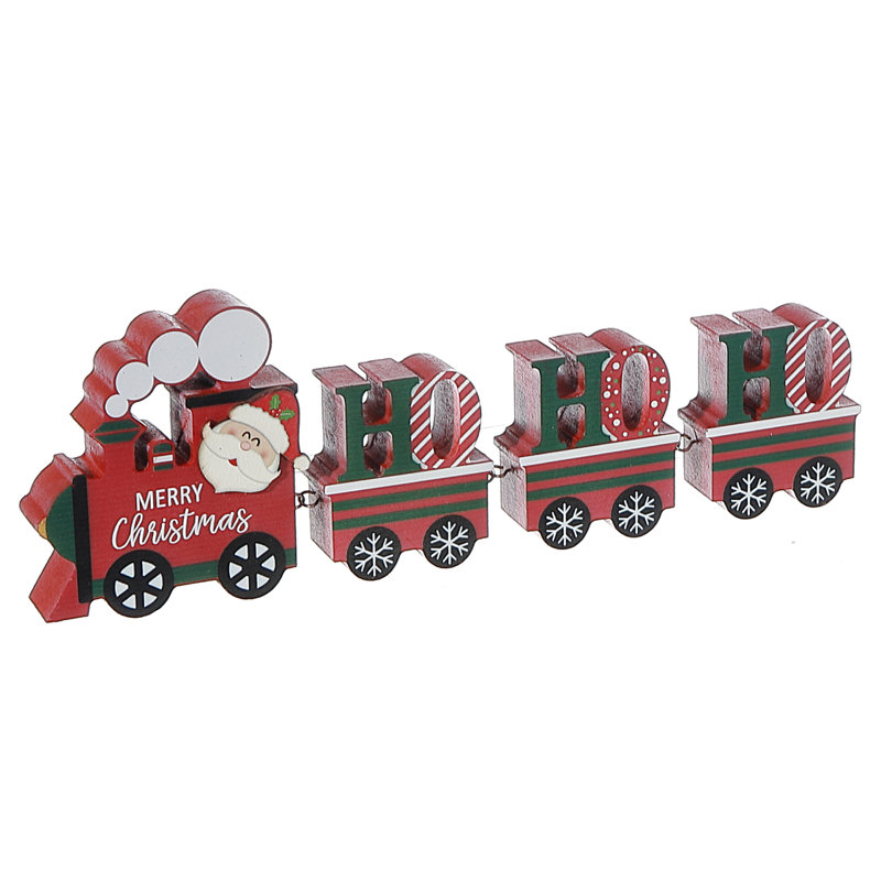 Décoration de table Merry Christmas Santa Train Ho Ho Ho