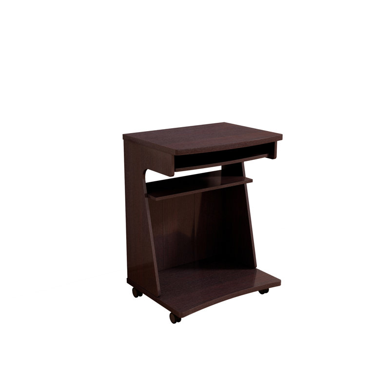 Utility Cart Microwave Cart Kitchen Cart Computer Cart One Gliding Shelf Two Shelves Rounded Corners Mobile On Rolling Castor Wheels Red Cocoa Espresso Color(No Include Stool)