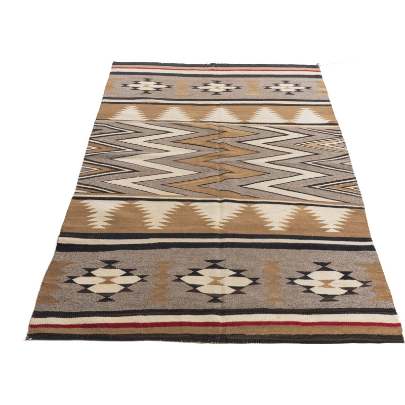 Tapis rétro Navajo vers 1950 3 pi 9 po x 5 pi 4 po