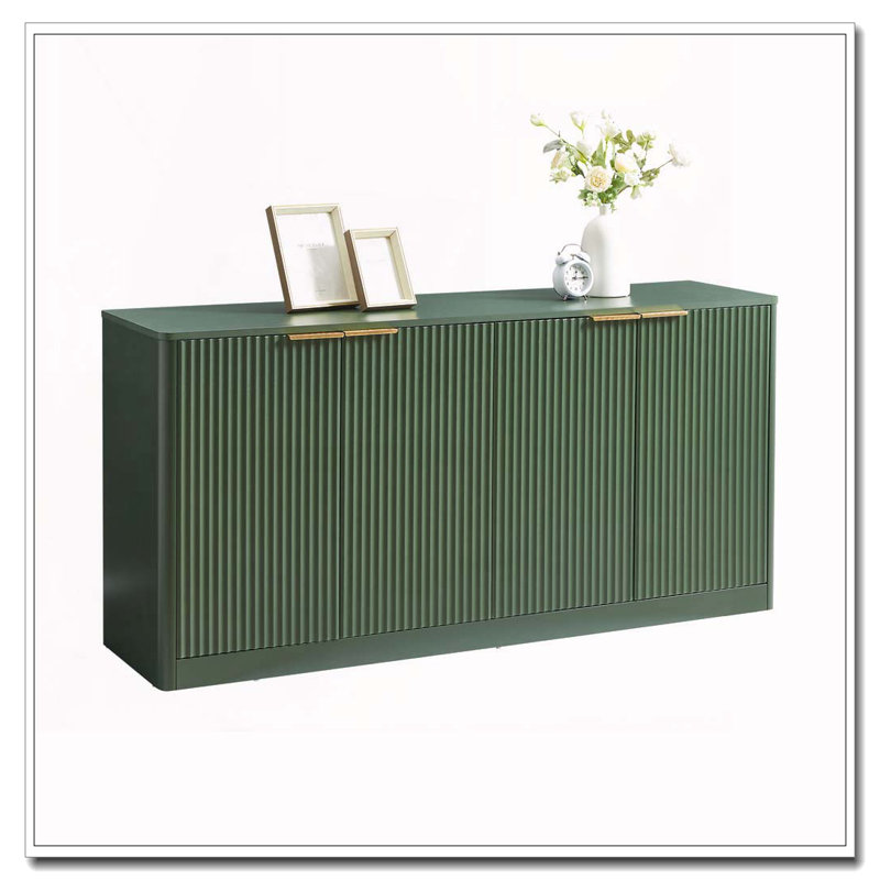 59-inch modern wavy sideboard, curved contour design storage cabinet