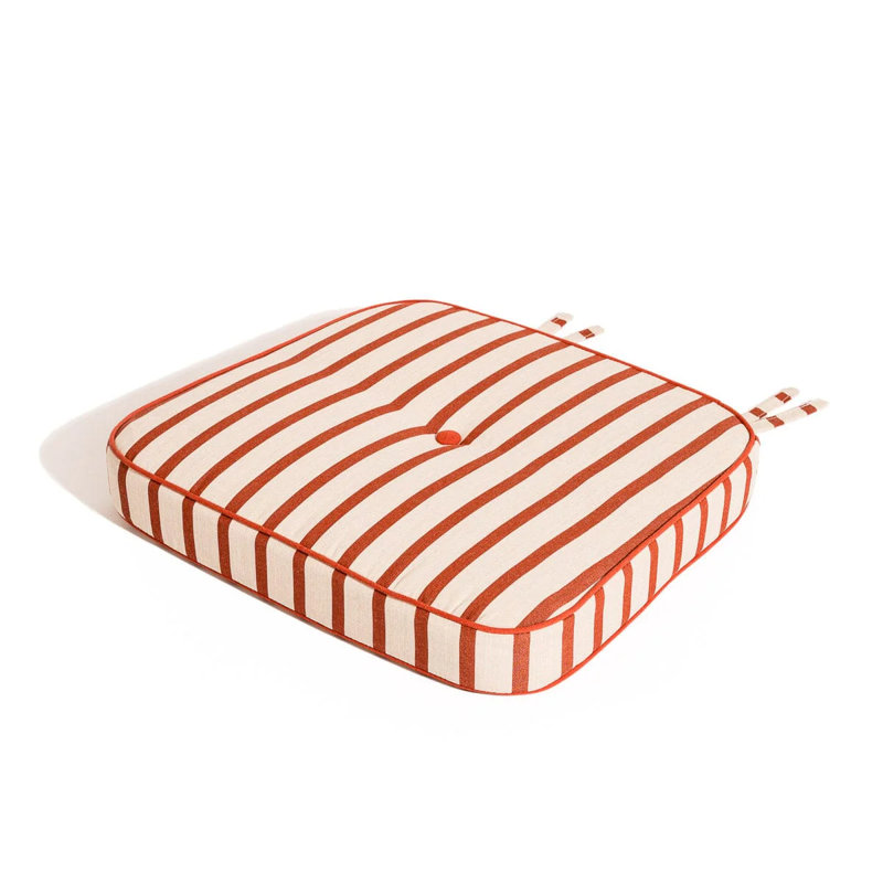 AL Fresco Dining Chair Cushion, Red Striped