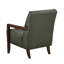 Fauteuil contemporain en cuir avec détails et pieds d'appoint en noyer-252024740