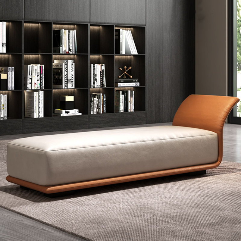 Banc rembourré, Beige / orange