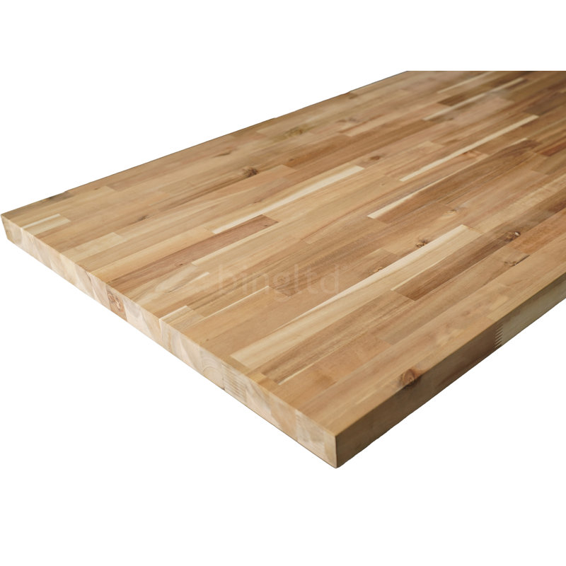 4 ft x 25 in x 1.5 in Solid Wood Butcher Block Countertop with Square Edge, Unfinished Acacia
