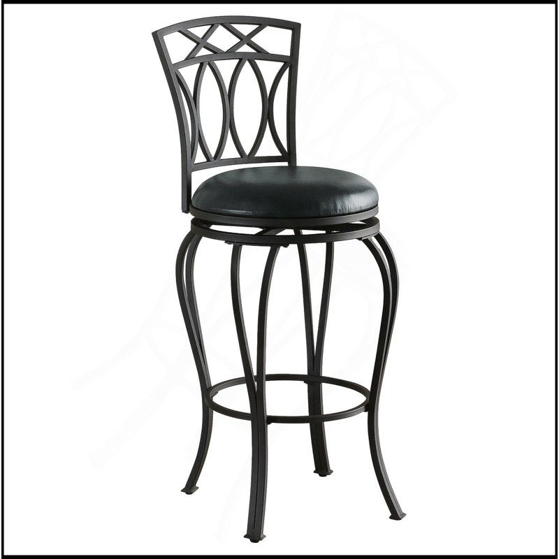 Tabouret de bar pivotant noir avec siège rembourré