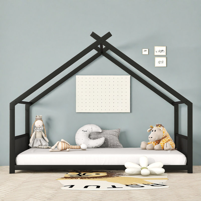 Station de jeu durable pour enfants, Noir, Lit double