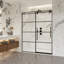 Losar 60" W x 78" H Single Sliding Shower Door in Matte Black