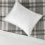 Housse de couette en microfibre à carreaux double / grand 3 pièces avec tissu écossais classique - étiquette, fermeture à boutons et certification de lavage en machine, fonction lavable