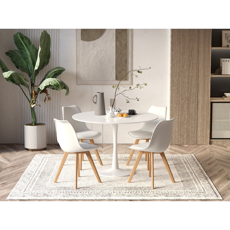 Round Dining Table, 35.43" x 35.43", White