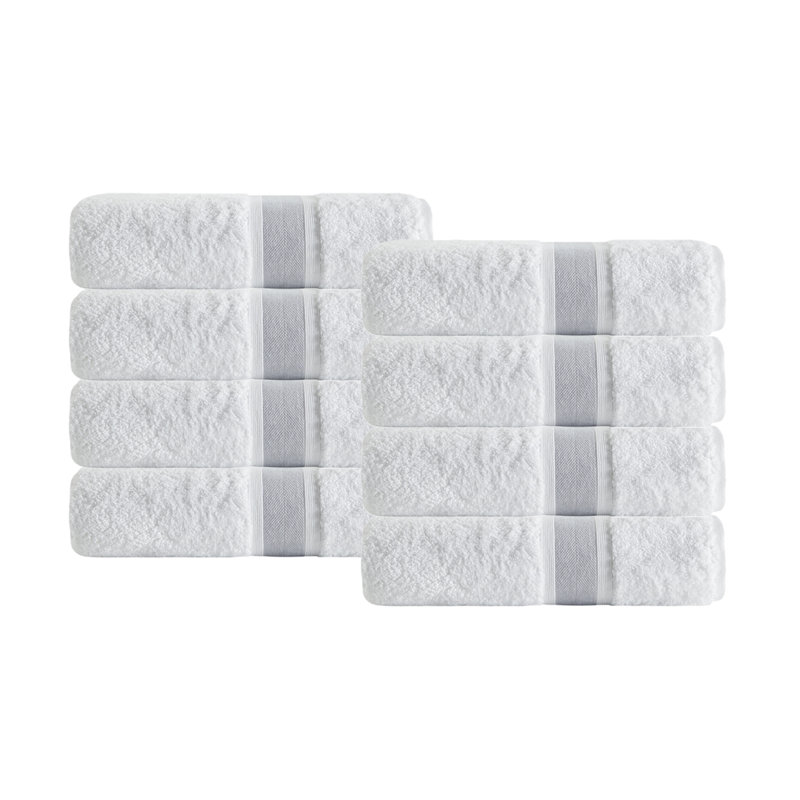 Ensemble de 8 serviettes en coton Amair, Argent