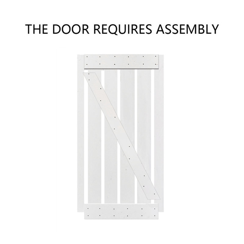 Calhome 84 in. H Barn Door, 24'' x 84'', Pure White
