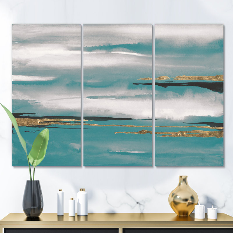 « glam bleu aquarelle ii », reproduction d’image multi-pièces sur toile, H 28 po x l 36 po x P 1 po