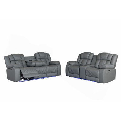 GREY 2PC LIVING ROOM SET