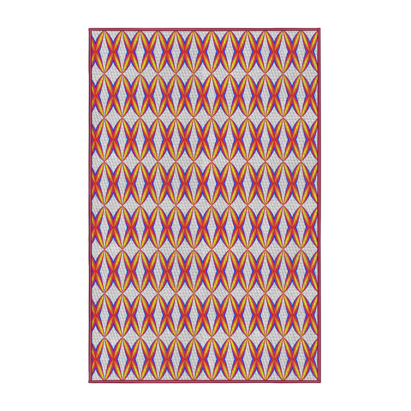 Tapis rose/zone grise à motifs Boxford, Rectangle 6 pi x 9 pi