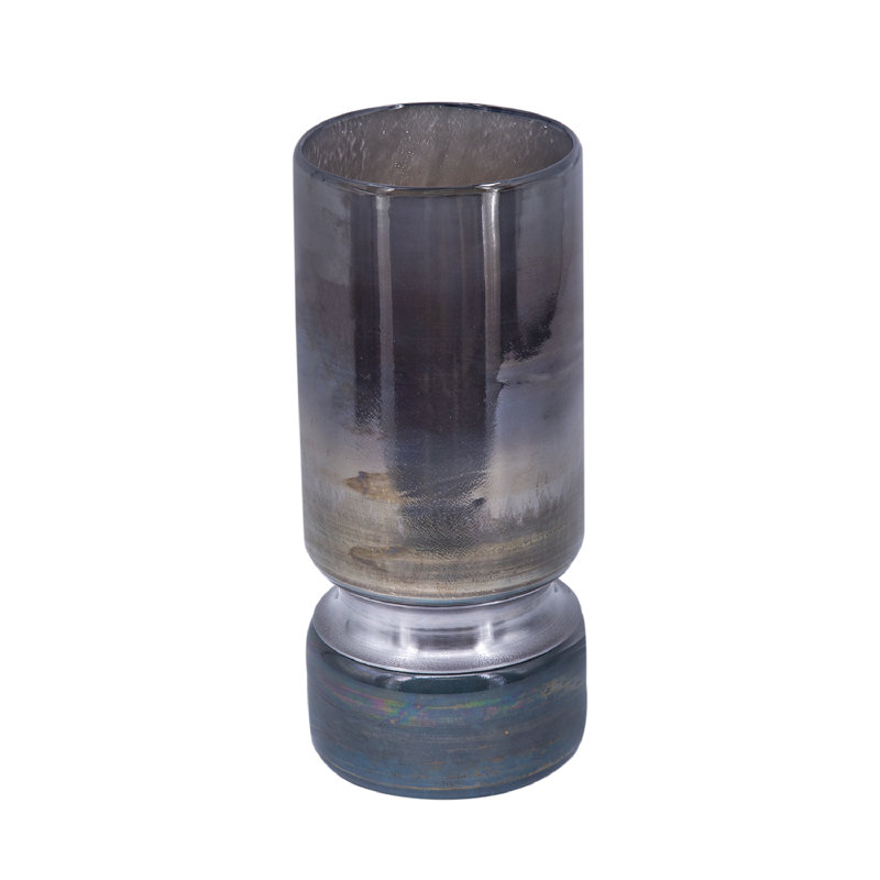 Aurian Glass;Steel Table Vase, 10.6" H x 4.7" W x 4.7" D