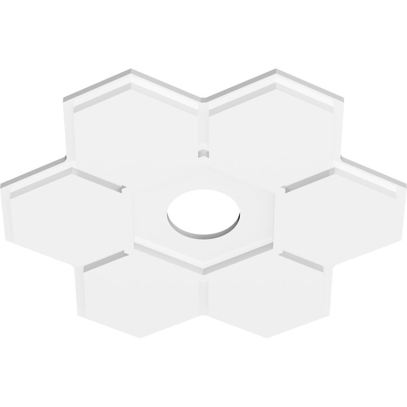 Médaillon de plafond contemporain en PVC de qualité architecturale Daisy, H 1 po x l 22 po x P 22 po