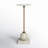 Brunson Pedestal Base Marble Top End Table with Sculptural Round Silhouette for Indoor and Outdoor Accent Decor