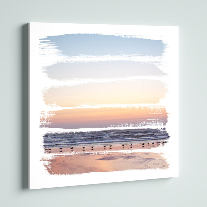 «Sunset Stripes I» par Laura Marshall, impression sur toile non encadrée, H 12 po x l 12 po
