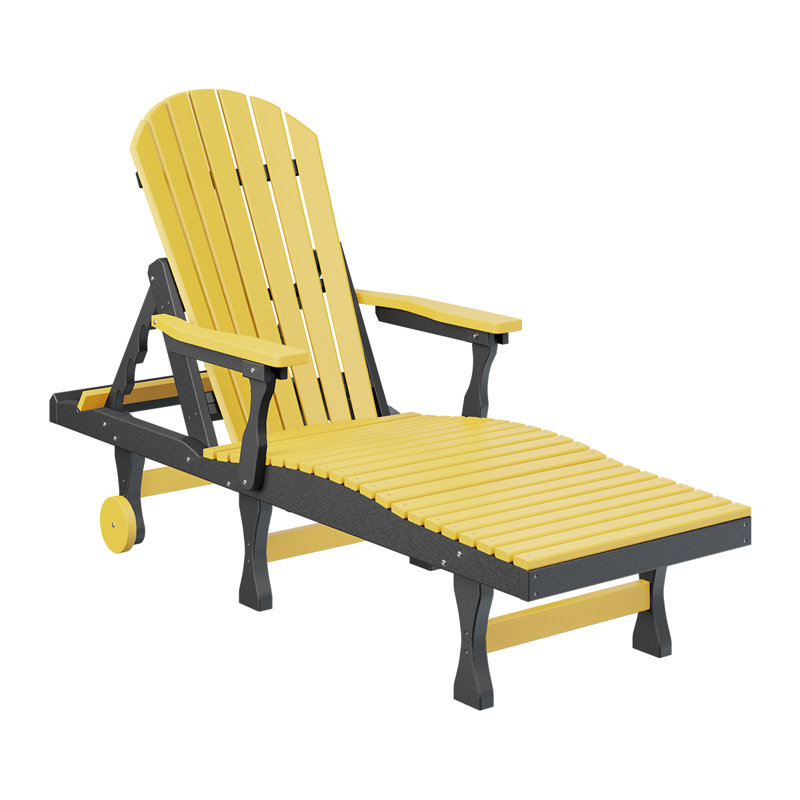 Berlin Gardens Comfo Back Chaise Lounge, Sunburst Yellow Top/Black Base