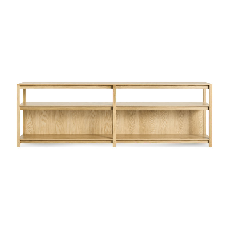 Open Plan Etagere Storage Bookcase, (2 Shelves) 26" H x 80" W x 13" D, White Oak