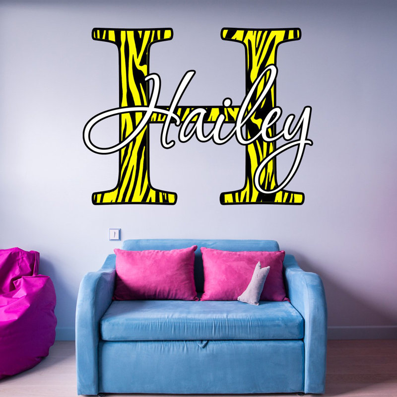 Text & Numbers Wall Decal, Yellow, Yes, 24" H x 26" W x 0.01" D