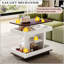 Table de bout réglable à roulettes, table d'appoint moderne avec plateau relevable et rangement pour petits espaces-2136978422