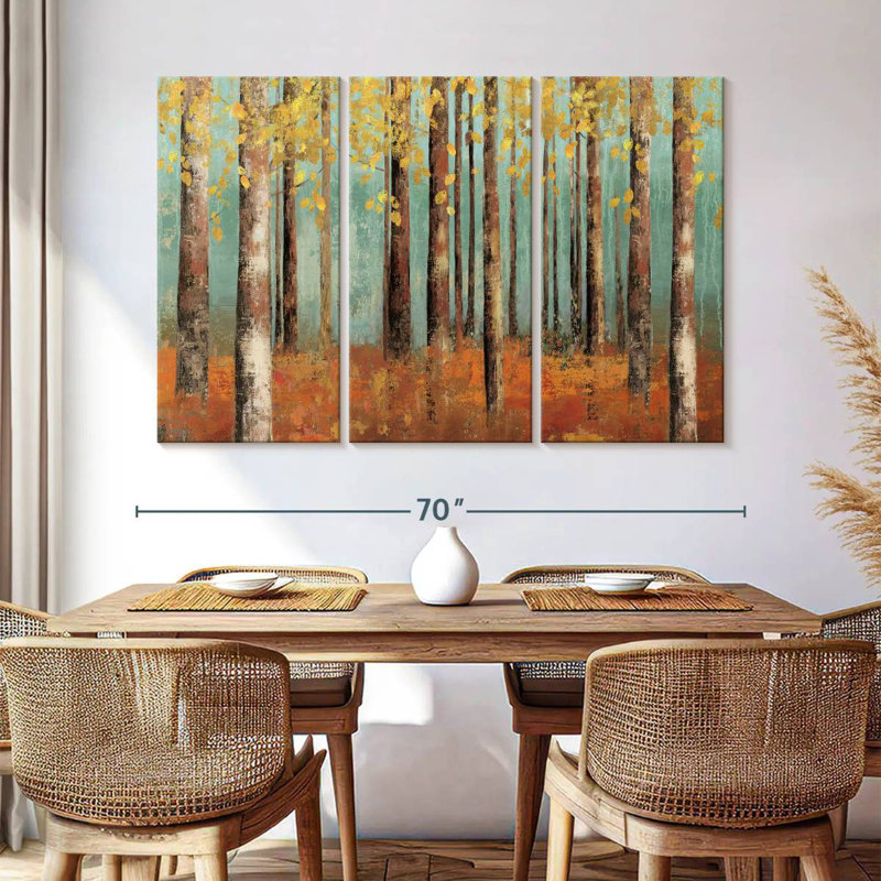 Harnek Teal Birch, 42" H x 65" W