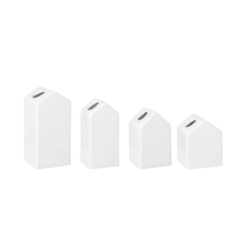 Garden House Vases - Set of 4, White