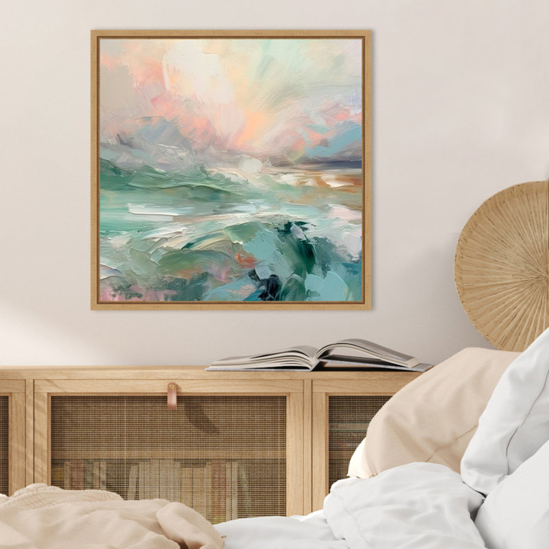 «Pink Morning V» par Irena Orlov, reproduction d'art sur toile encadrée, H 22 po x l 22 po
