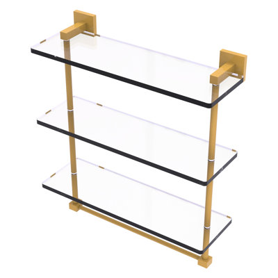 Étagère en verre à trois niveaux de la collection Montero avec barre à serviettes intégrée Montero