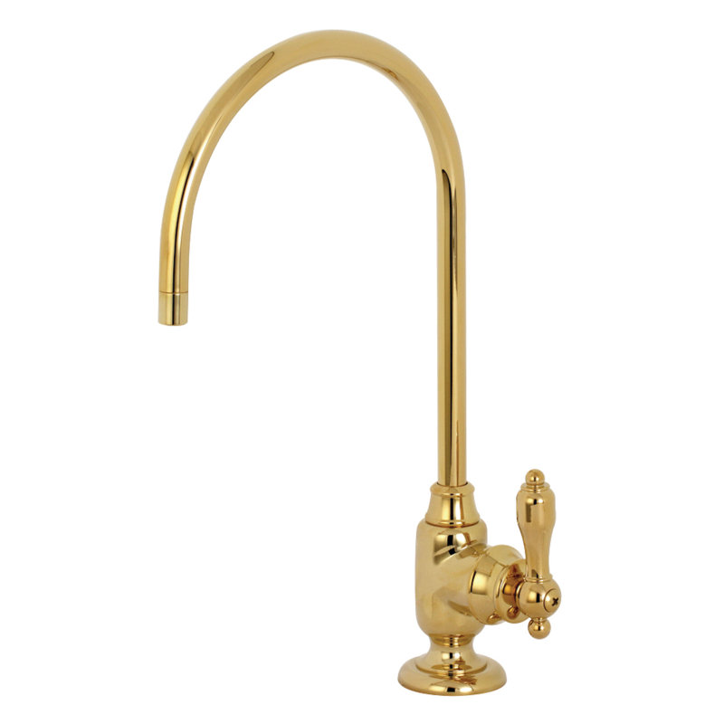 Kingston Brass Tudor Single-Handle 1-Hole Deck Mount Water Filtration Faucet, Polished Brass