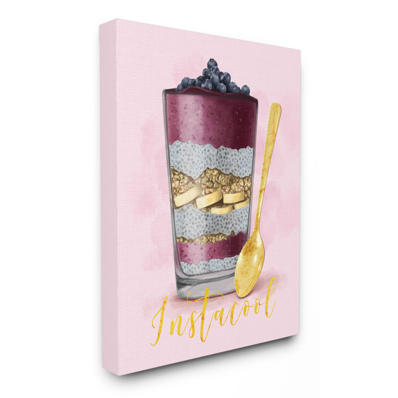 «Instacool Fruit Parfait Gold», reproduction d'art graphique, Toile tendue, H 48 po x l 36 po