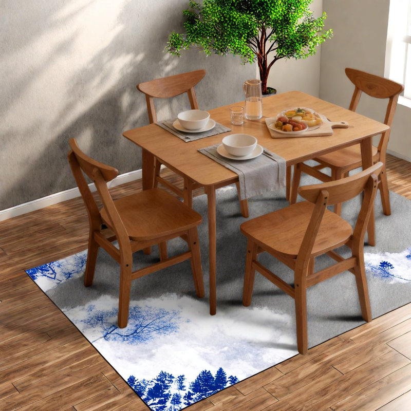 Ensemble de table de salle à manger rustique peu encombrant de style maison de campagne en bois de noyer
