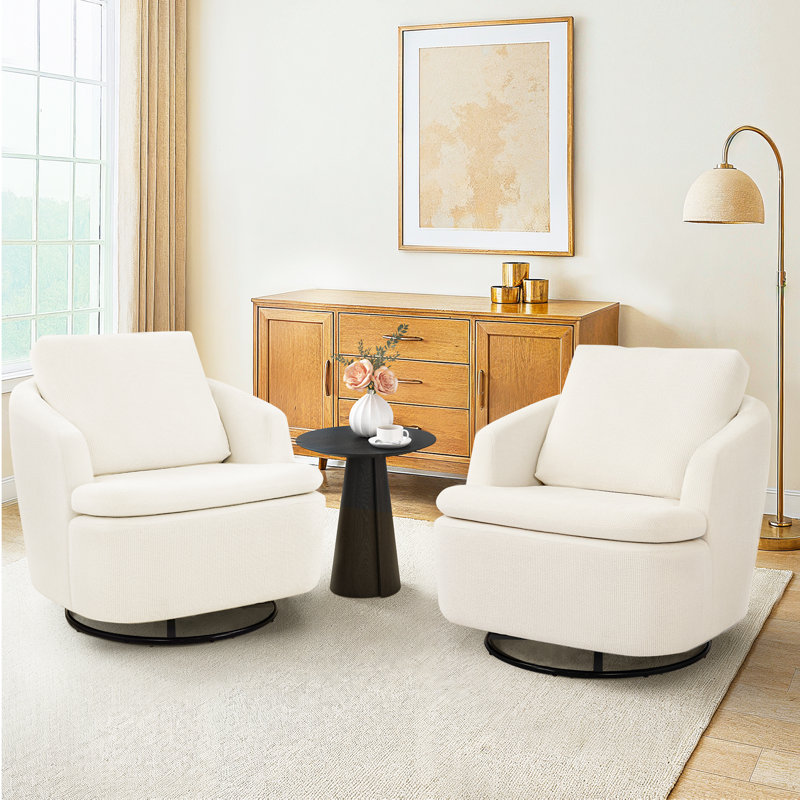 Fauteuil oscillant surdimensionné Arthur, Ivoire 