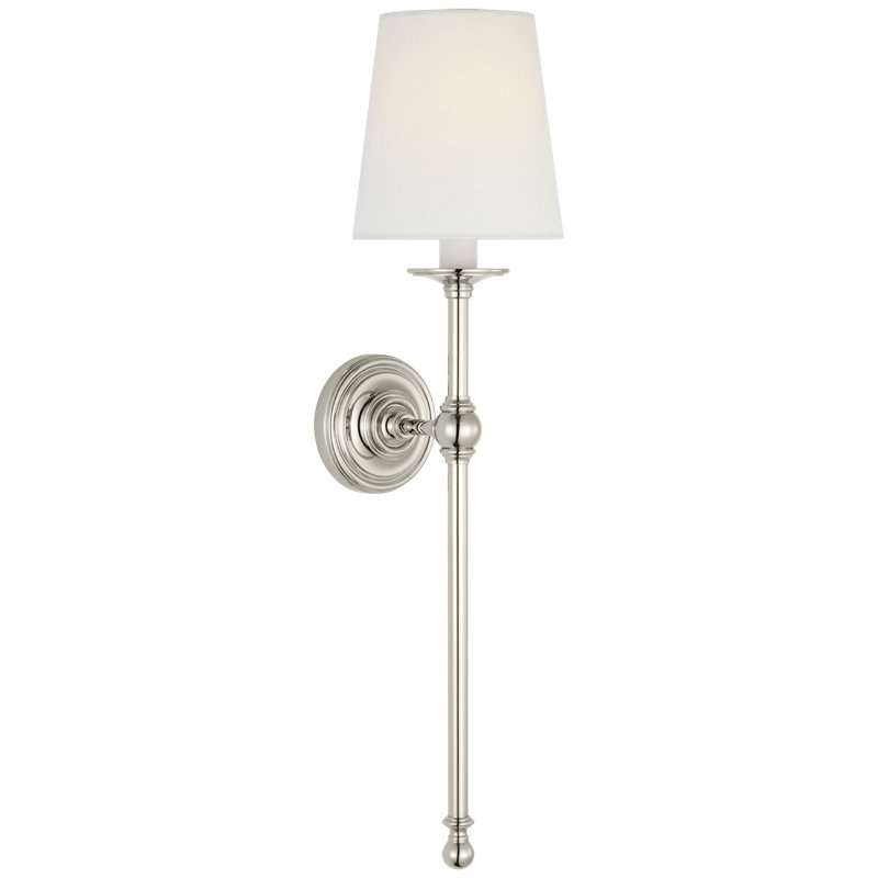 Classic 1 - Light Candle Wall Light, Polished Nickel