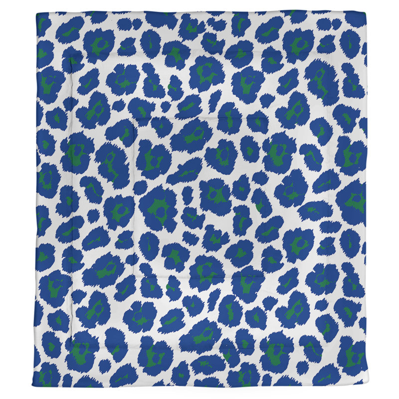 Polyester Animal Print Comforter, Twin XL Comforter, Blue/Green